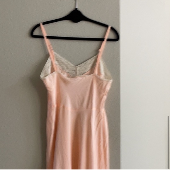 💖 Vintage Fantasy Lace Light Blush Pink Peach Slip Dress Small S Nightgown - Picture 4 of 10